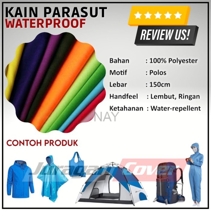 Jual kain parasit meteran anti air waterproof 190T bahan kain parasit