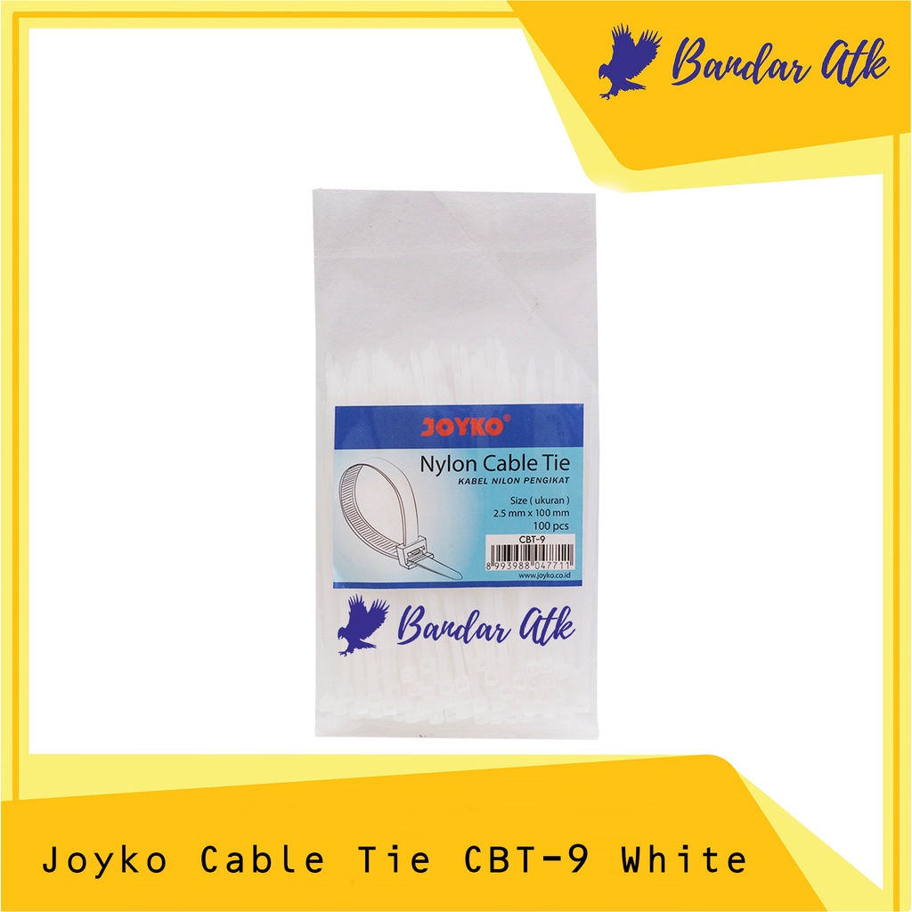 

JOYKO Nylon Cable Tie CBT-09 White Pengikat Kabel Tis Nilon [1 PACK]