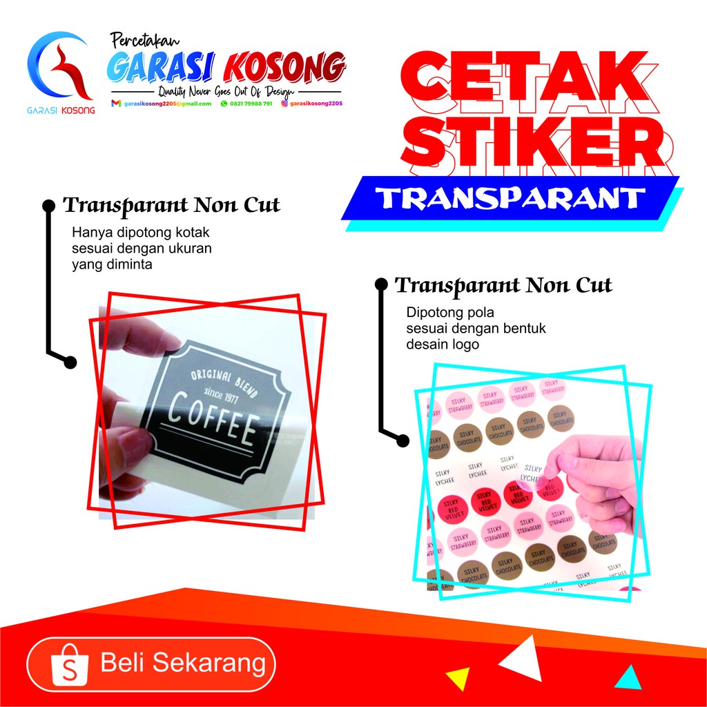 

Cetak Stiker Vinyl Glossy / Transparant A3+ / Lebel Produk - Makanan dan Minuman