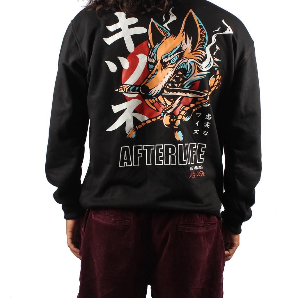 AFTERLIFE - CrewNeck Night Wolf Black