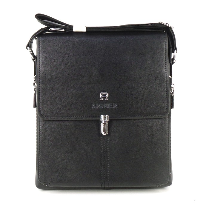 Free Ongkir Tas Kulit Pria Slimbag Bodybag Import Branded - AIGNER TUSS BLACK Murah