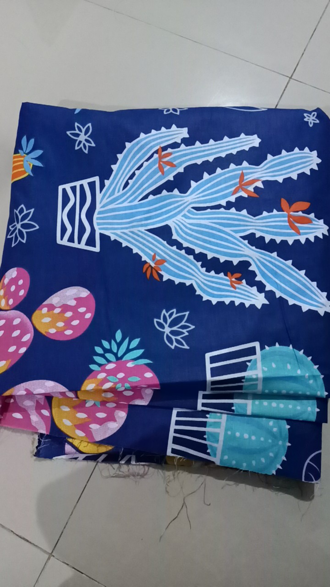 Bahan Kain Sprei Katun Lokal Sg Motif Kaktus Charming Cactus