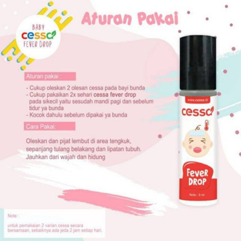 CESSA BABY (0-3th) / KIDS (2-8th) - Essential Oil Roll On untuk Bayi &amp; Anak | Lenire / Fever Drop / Cough Flu / Immune Booster / Bugs Away 8ml