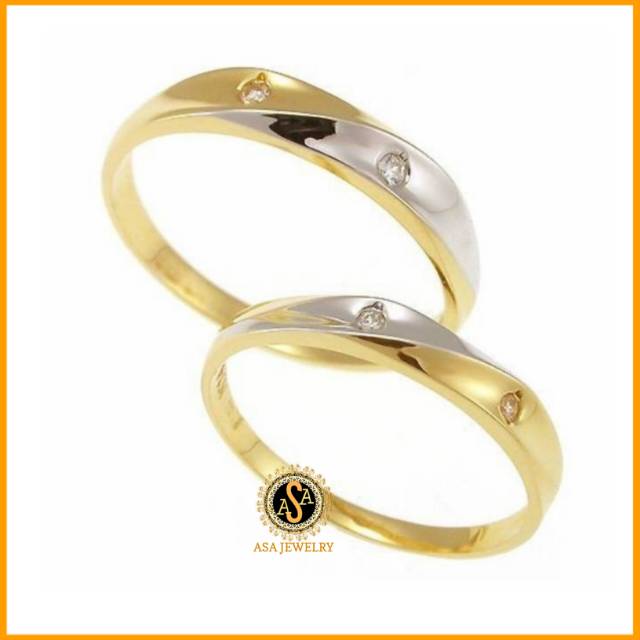 Cincin kawin emas dan perak couple