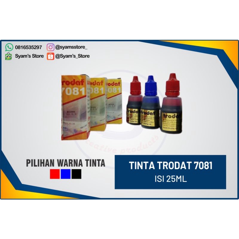 

Tinta TRODAT 7081, Tinta PLASTIK, Tinta PERMANEN