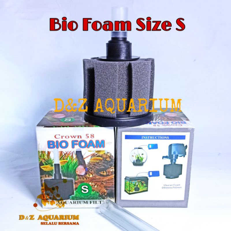 Bio Foam S Filter Crown Aquarium Kecil Bulat Penyaring Kotoran Ikan