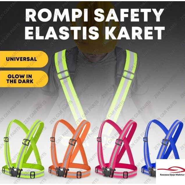 ROMPI SAFETY PROYEK KARET V Elastic Reflective Vest bangunan sepeda