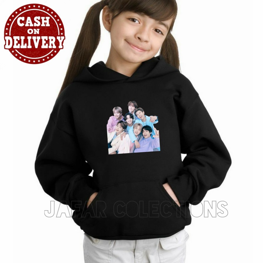 Jaket hoodie anak perempuan BTS BT 21 PERSONIL /SWEATER BTS ANAK GAMBAR PERSONEL BTS BT21 LUCU