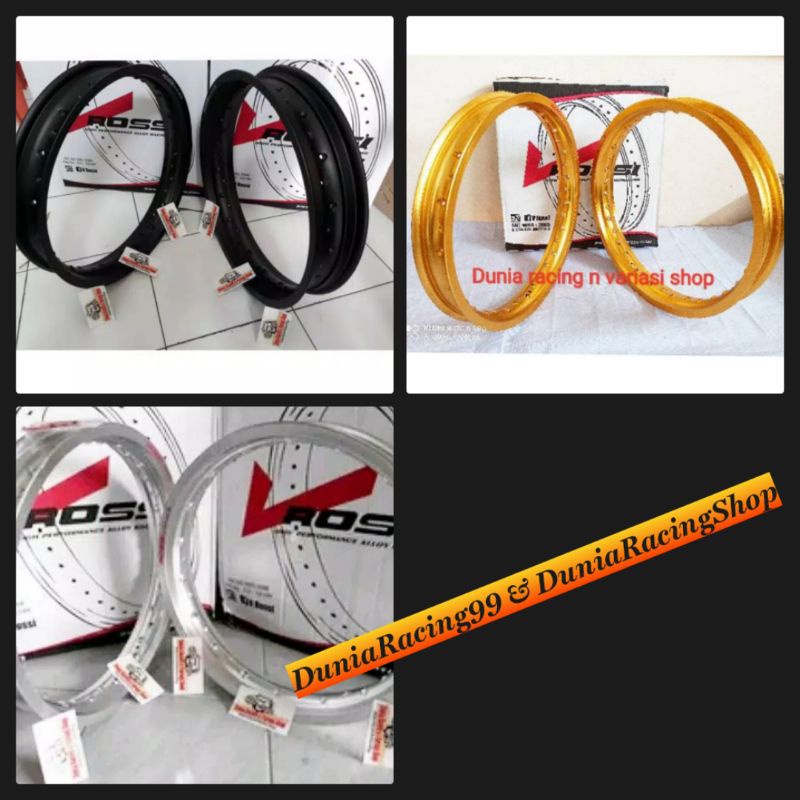 Velg Rossi SNI 160 185 17 Velg ring 17 lebar 160-185 Hole 36 Gold Hitam Merah Biru Ungu