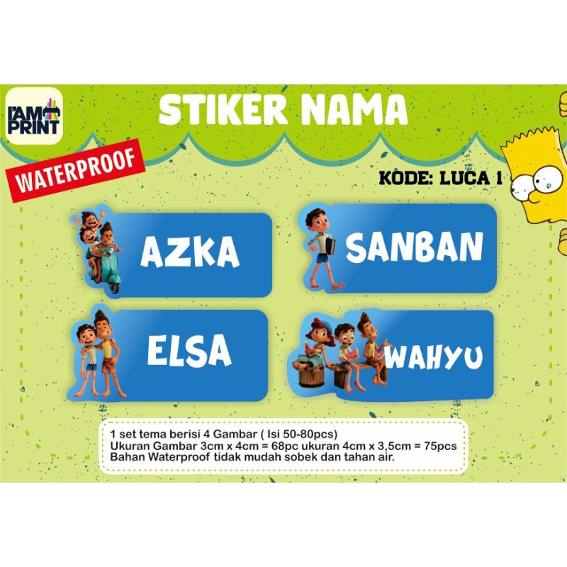 

Stiker Nama Anak Waterproof Isi banyak