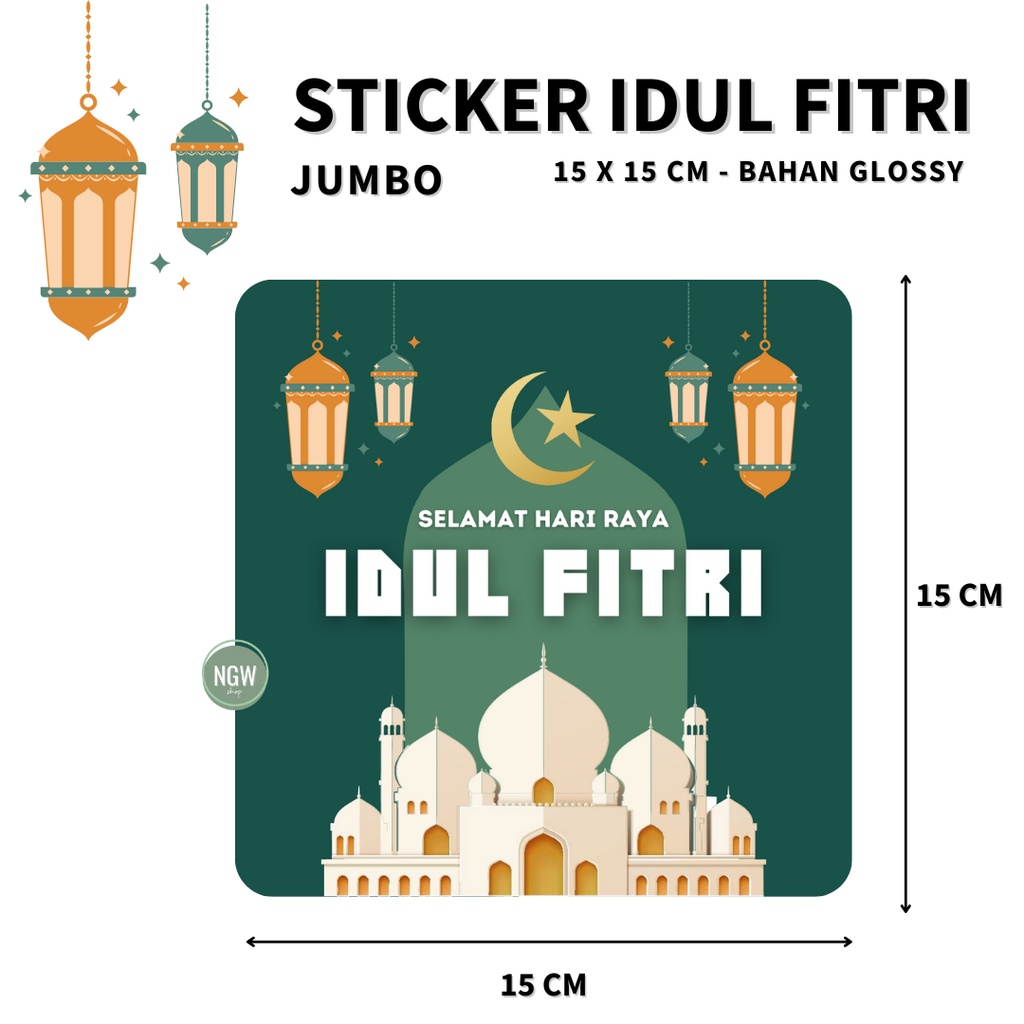 Sticker idul fitri ramadhan eid 15 x 15 siap pakai - jumbo