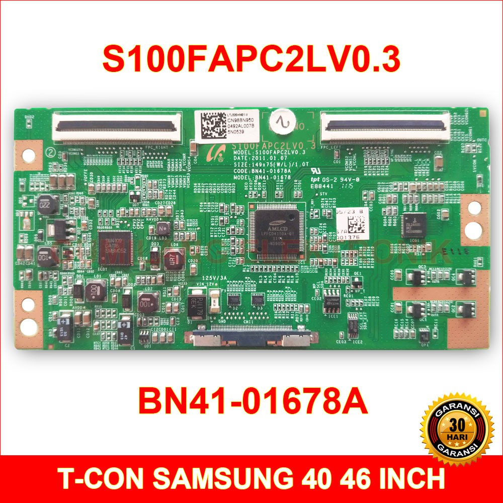 Tcon Samsung UA40D5000 40D5500 46D5000 46D5500 46D6600 - LA46D550 - S100FAPC2LV0.3 - BN41-01678A