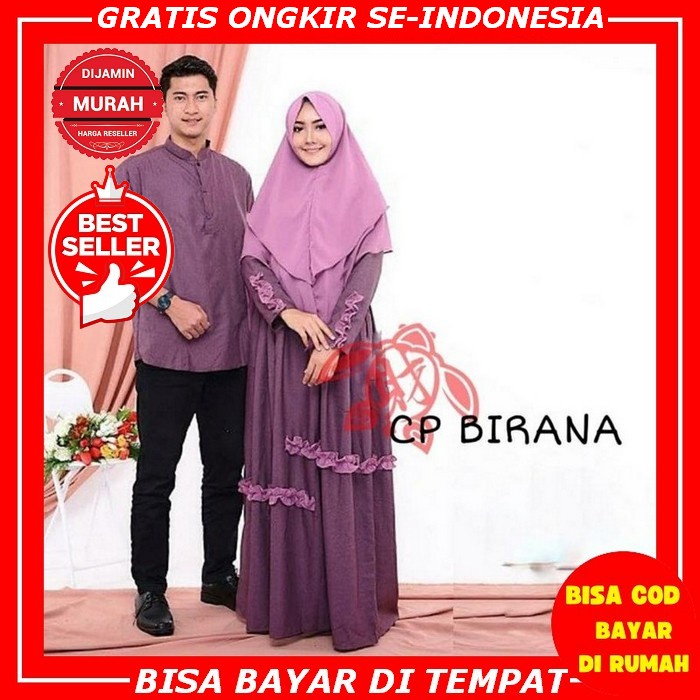 Gamis Couple Pasangan Muslim Terbaru 2022 Model Kekinian Tunangan Lamaran Cople Suami Istri Simple M