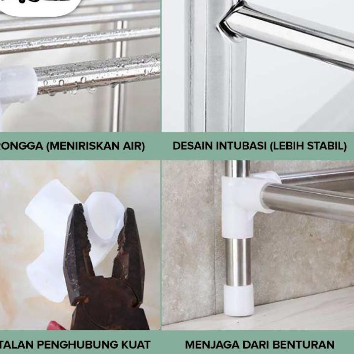 ➴ Angola Rak Dapur E15/E26 Rak Kamar Mandi Tempat Panci Rak Penyimpanan Rak Peralatan Dapur Bertingk