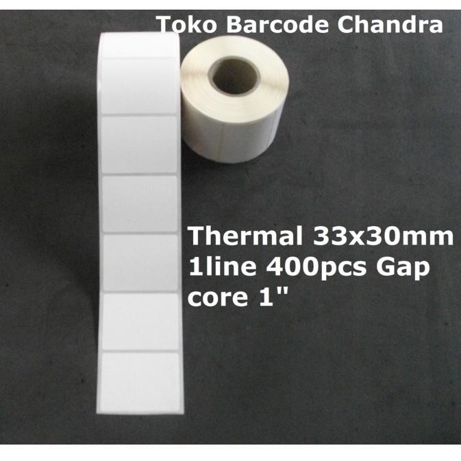 

Direct Thermal 33x30mm 1line 400pcs Gap core 1",label sticker barcode (KODE Z659)