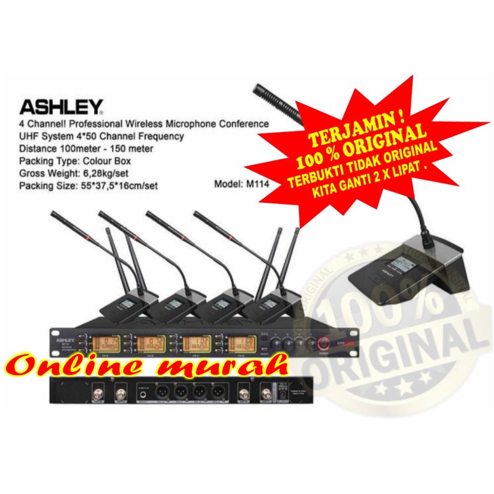 Mic Wireles Conference ASHLEY M114 Multi Channel ORIGINAL ashley m 114