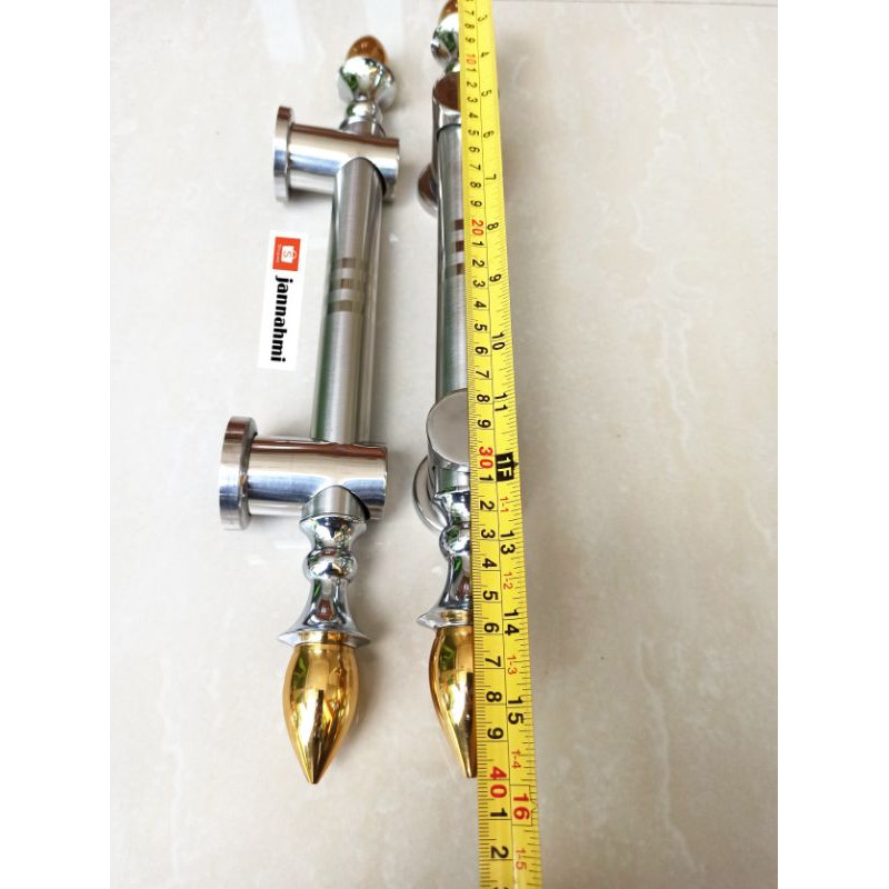 handle pintu kuningan sawo 40cm silver