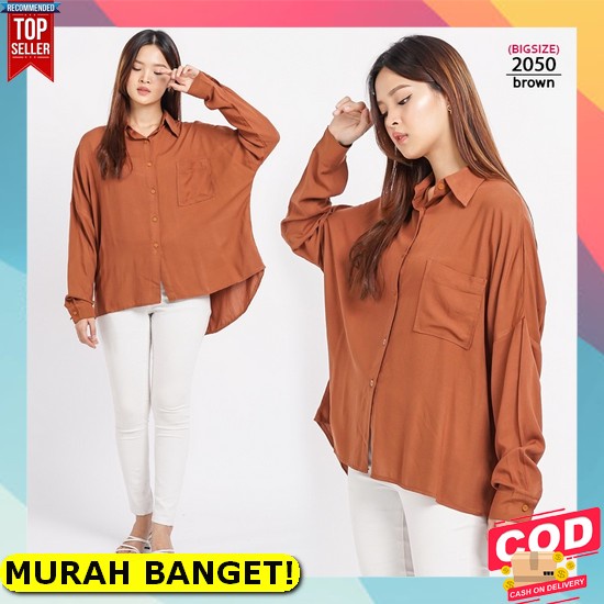 Wilnia Top Atasan Wanita Baju Kemeja Wanita Ootd Kasual Wanita Blouse Kombinasi Warna Outfit Modis W