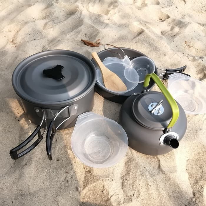 Cooking Set DS308 Alat Masak Camping Ringkas Nesting Teko Outdoor