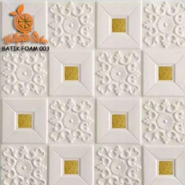 WALLPAPER DINDING FOAM 3D/BAYAR DITEMPAT/MEDAN-Bata putih Gold
