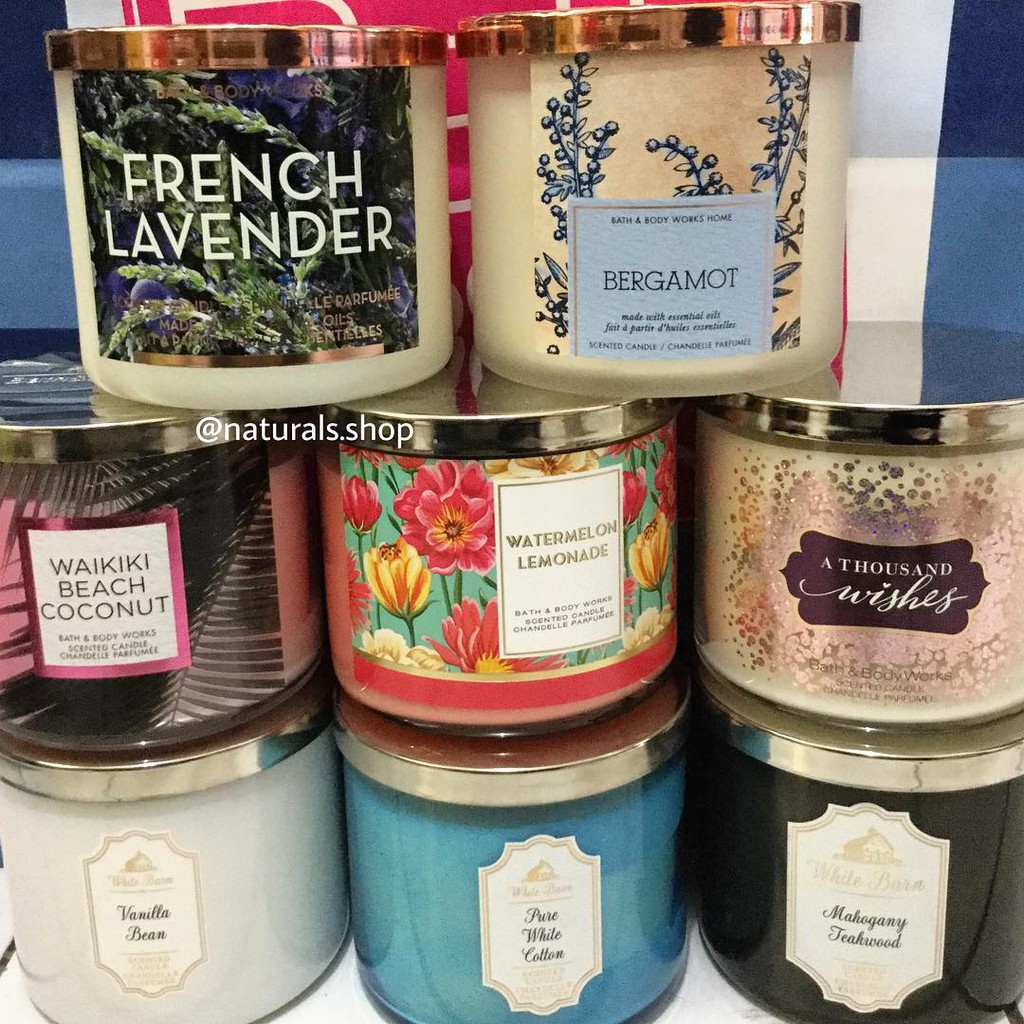 Ready SALE    BBW Bath and Body Works 3 Wick Scented Candle LARGE ORIGINAL Berkualitas