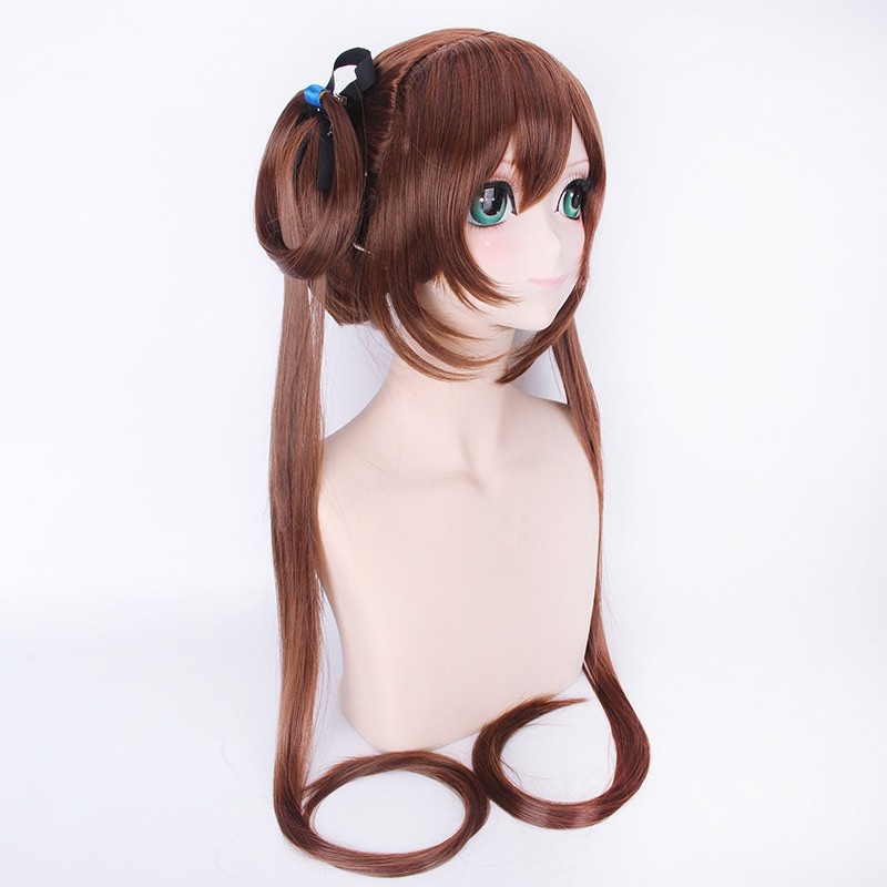 LOL-125 wig rambut palsu cosplay brown china twintail