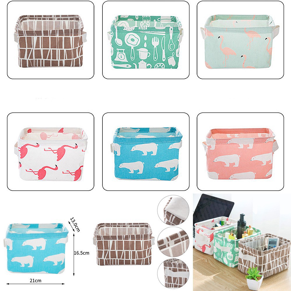 Tempat Penyimpanan Multifungsi Perlengkapan Rumah Storage Box Organizer Serbaguna - Kotak Penyimpan Mini Serbaguna Warna Lucu Bahan Kanvas-Desktop Mini Box Storage Bisa Dilipat