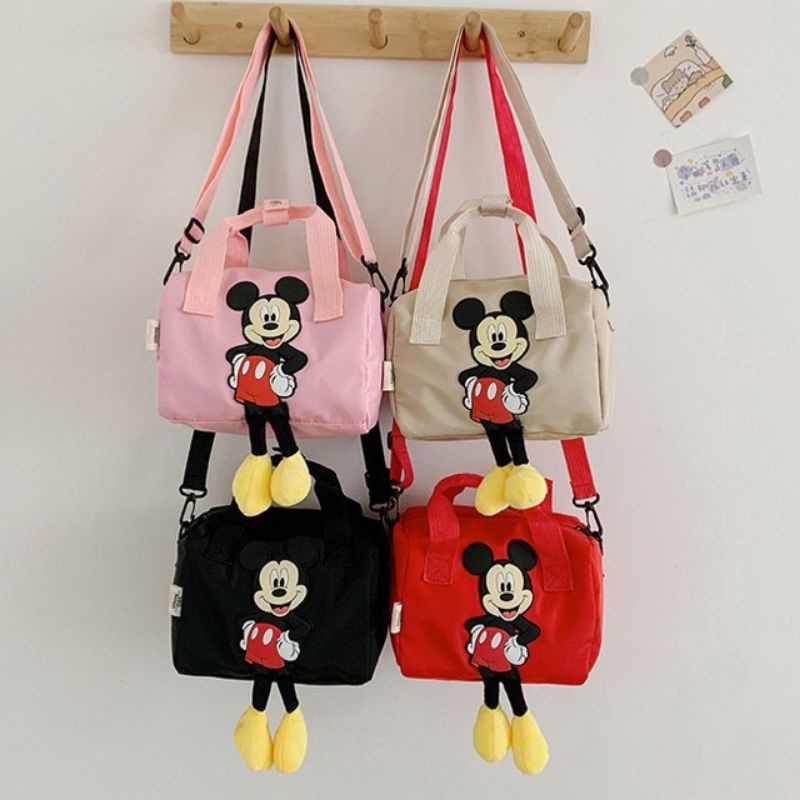 NAOMI - Mickey Esthella Sling Bag- Tas Import Boneka Lucu Wanita / Anak 4 Color Cantik Tas Slempang Mickey Mouse Cute Tas Traveling - tas anak kartun