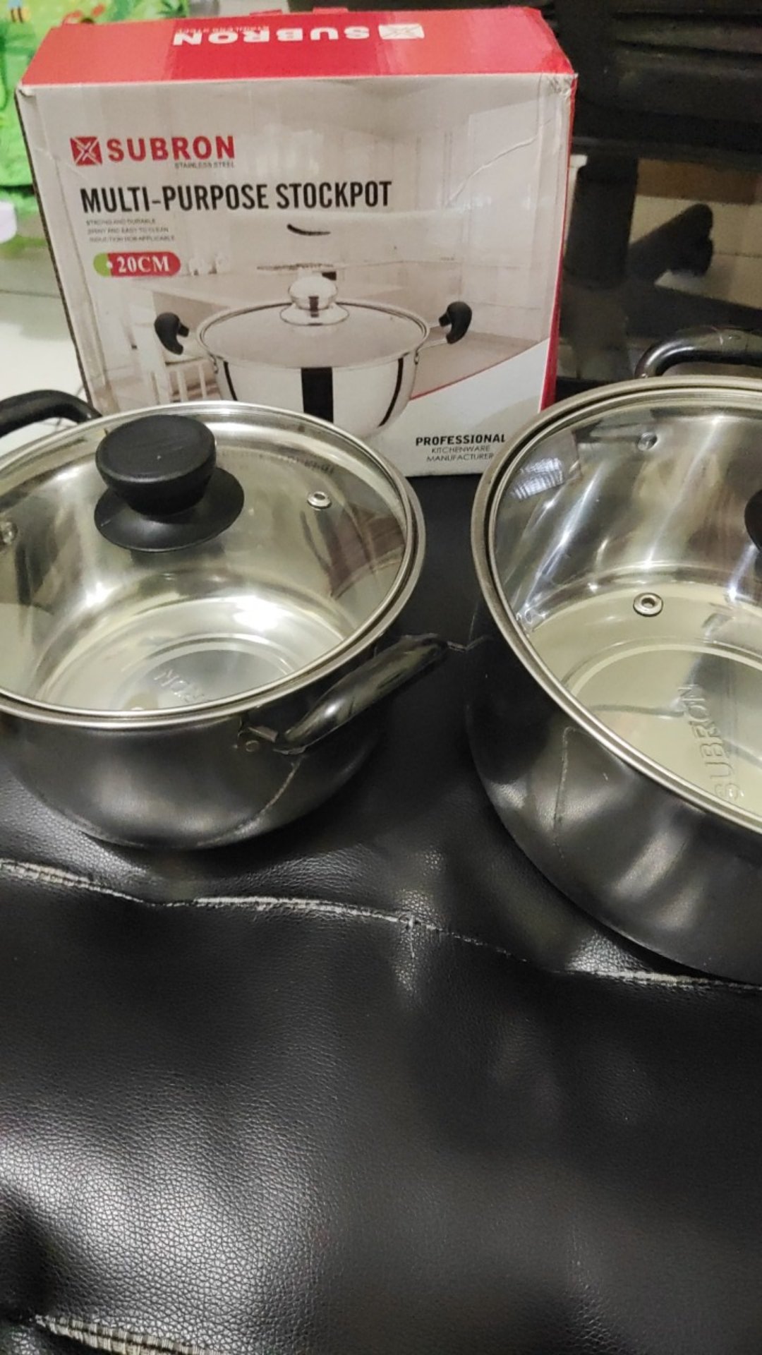 Panci Sup Sop Stainless 20cm 22cm 24cm 26cm Merek Subron Soup Pot Panci Kuah Tutup Kaca