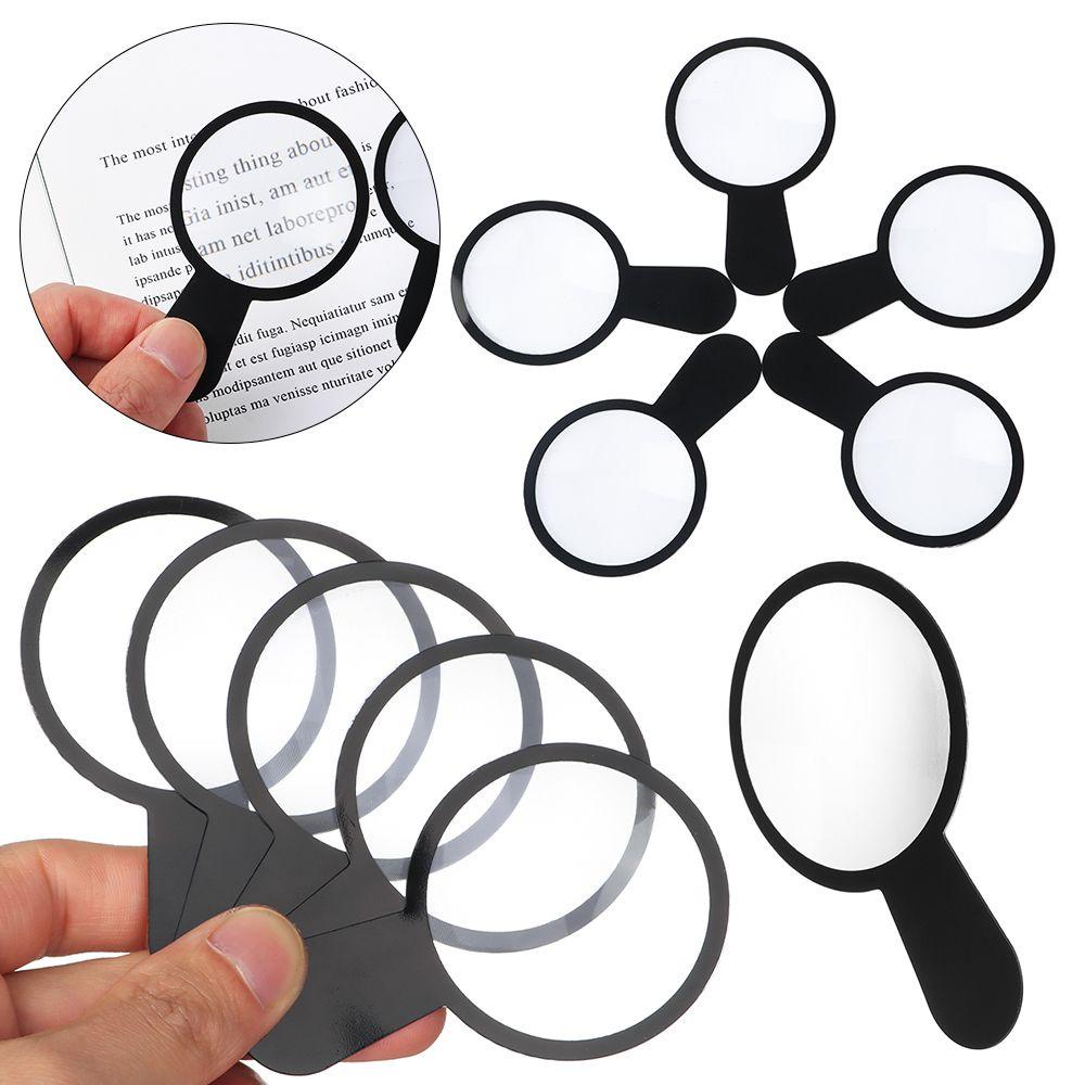 Suyo 5/10pcs Hand Held Magnifier Plastik 45mm Alat Edukasi Perhiasan Loupe