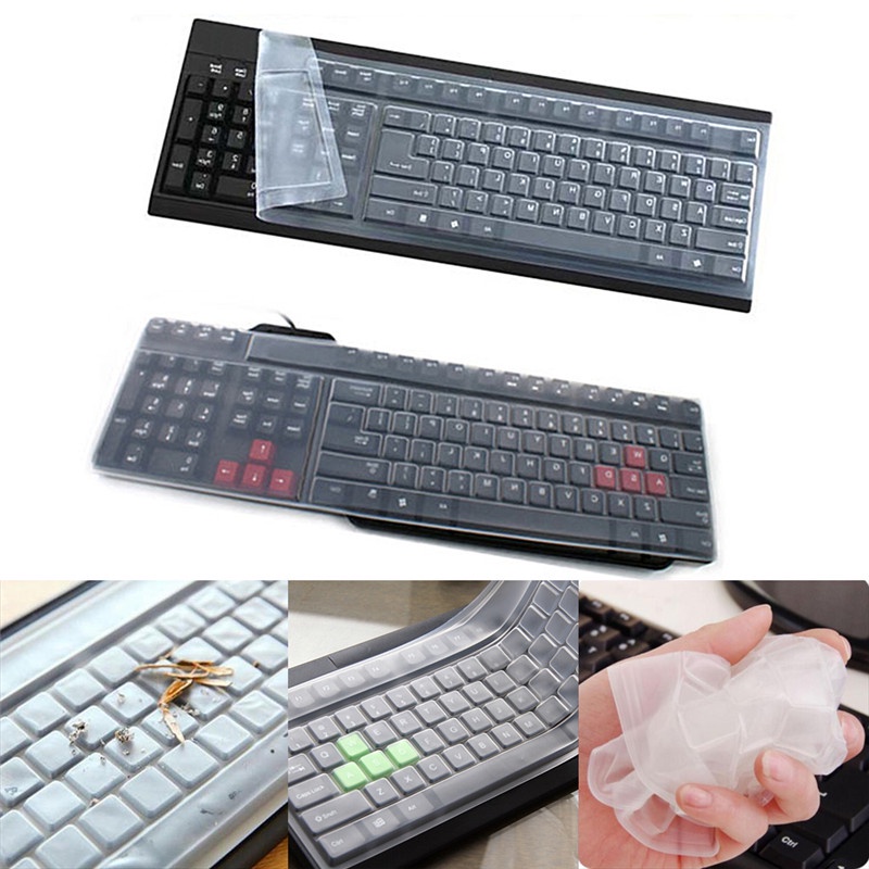 {LUCKID}New 1PC Universal Silicone Desktop Computer Keyboard Cover Skin Protector Film Cover