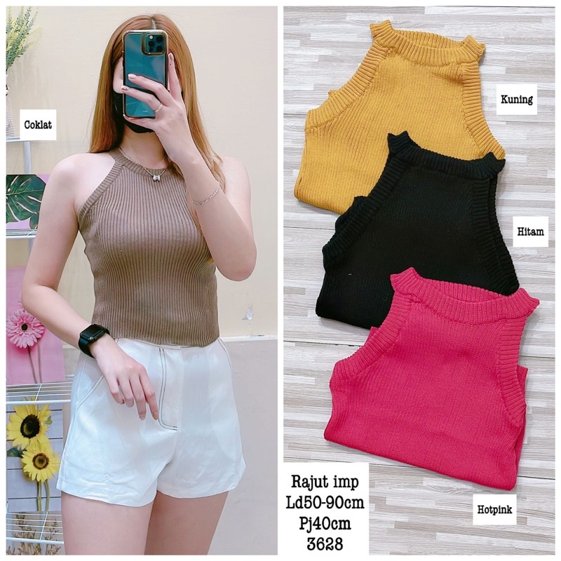 Ella Crop Top - Tank Top Rajut Wanita - Inner Knit