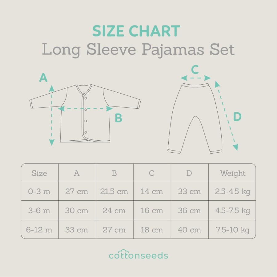 Cottonseeds Baby Long Sleeve Pajamas Set