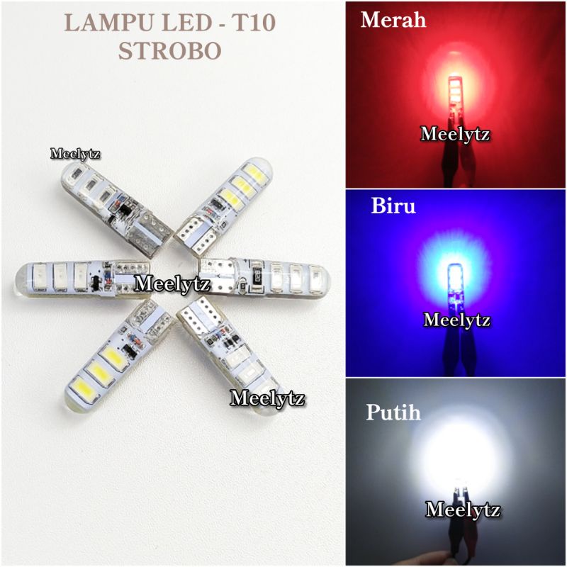 SEPASANG Lampu sein sen senja LED T10 Jelly khusus strobo