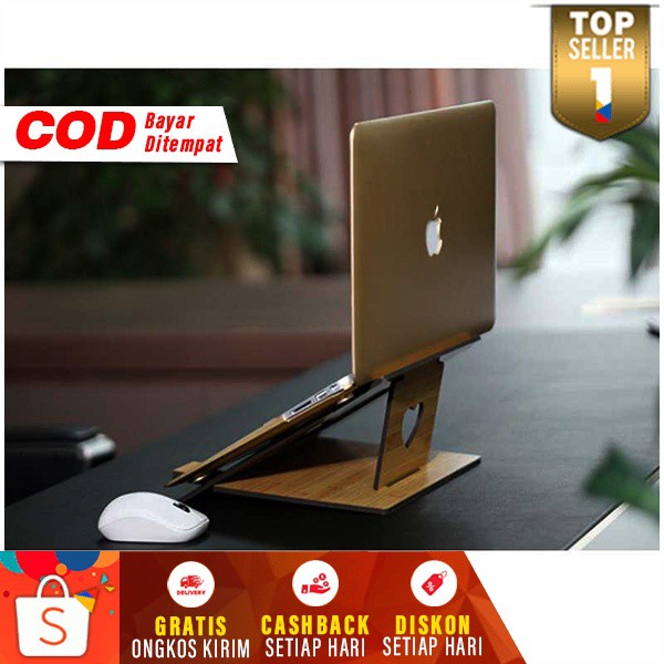 Meja Laptop Portable Kayu Stand Holder Macbook Dudukan 