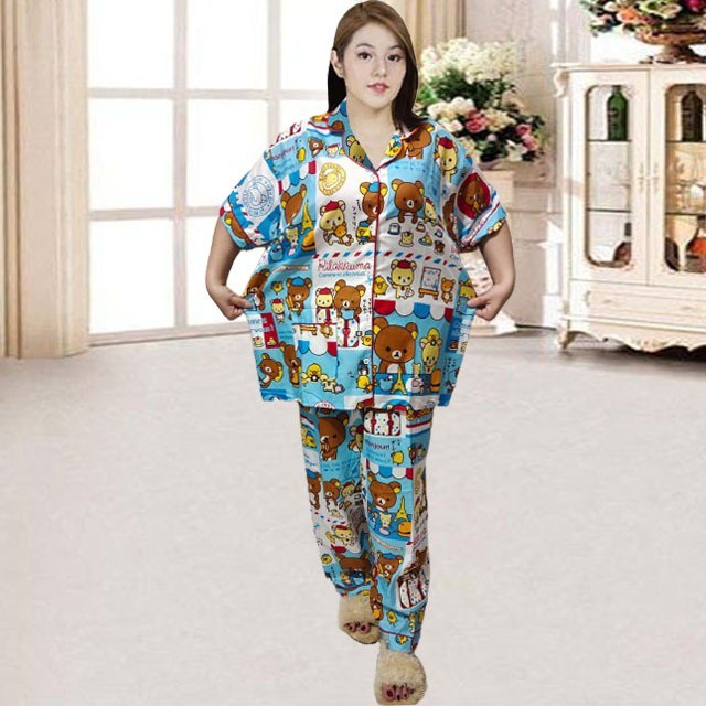 PIYAMA CP JUMBO SIZE XXL/KARAKTER/PIYAMA CPJUMBO STARMOON/BAJU TIDUR-BEAR PARIS BIRU