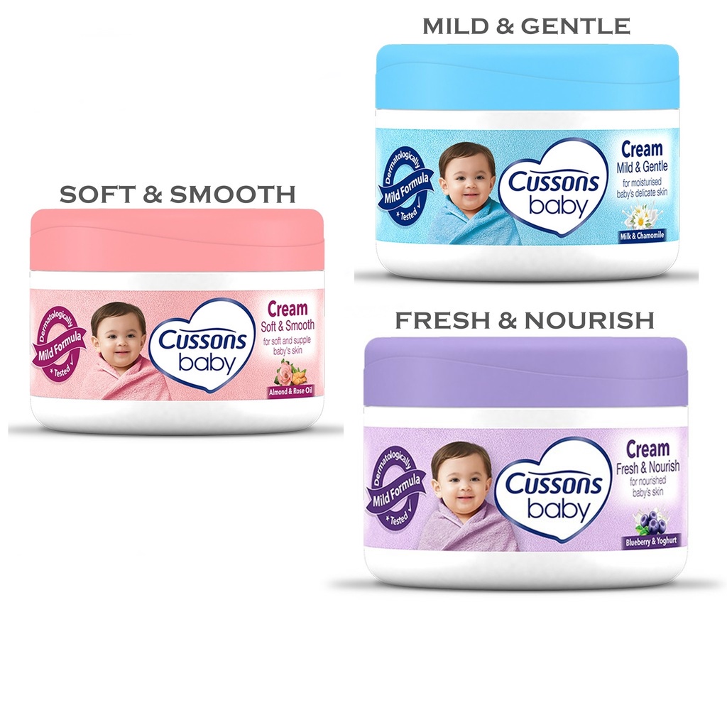 Cussons Baby Cream Soft &amp; Smooth | Fresh &amp; Nourish | Mild &amp; Gentle | 50g | 100g | Krim Bayi BPOM (KIM)