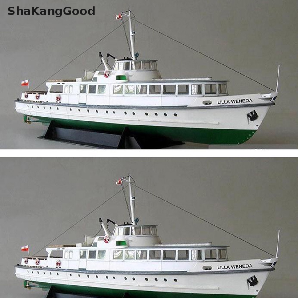 Skid Set Mainan Rakitan Kartu Kertas Model Kapal Ferry 3D DIY Skala 1: 100