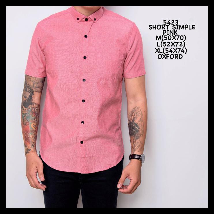 Baju Kemeja Polos Pria Lengan Pendek Katun | Kemeja Cowok Distro