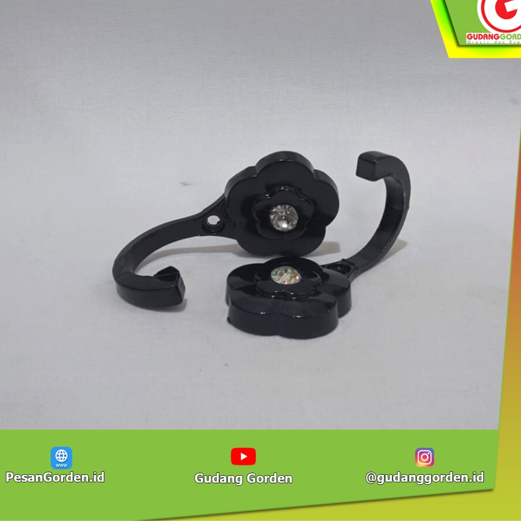 Hook / Cantolan Tali Gorden Bunga MD Hitam