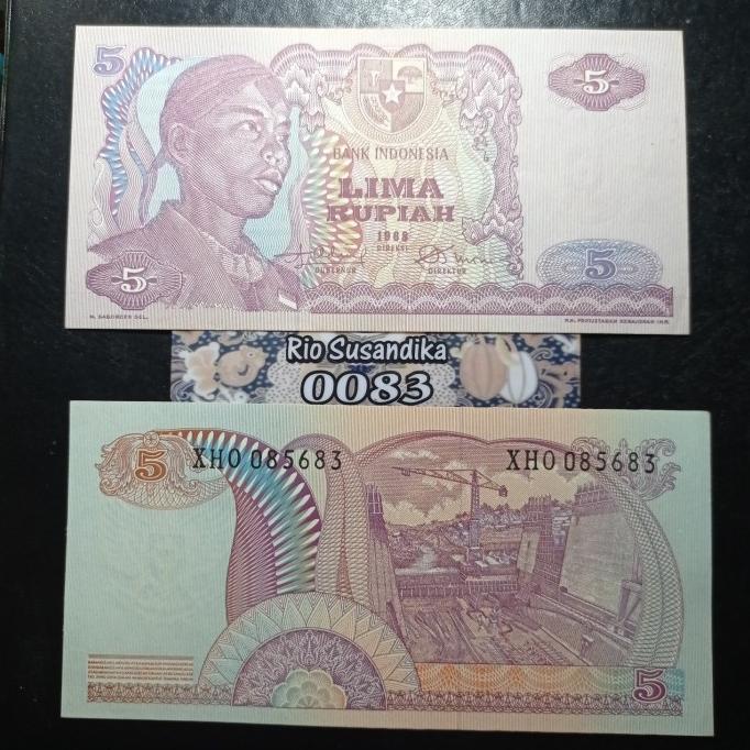 hanya disini] Uang Kertas Kuno Indonesia 5 Rupiah Seri Jendral Soedirman th 1968