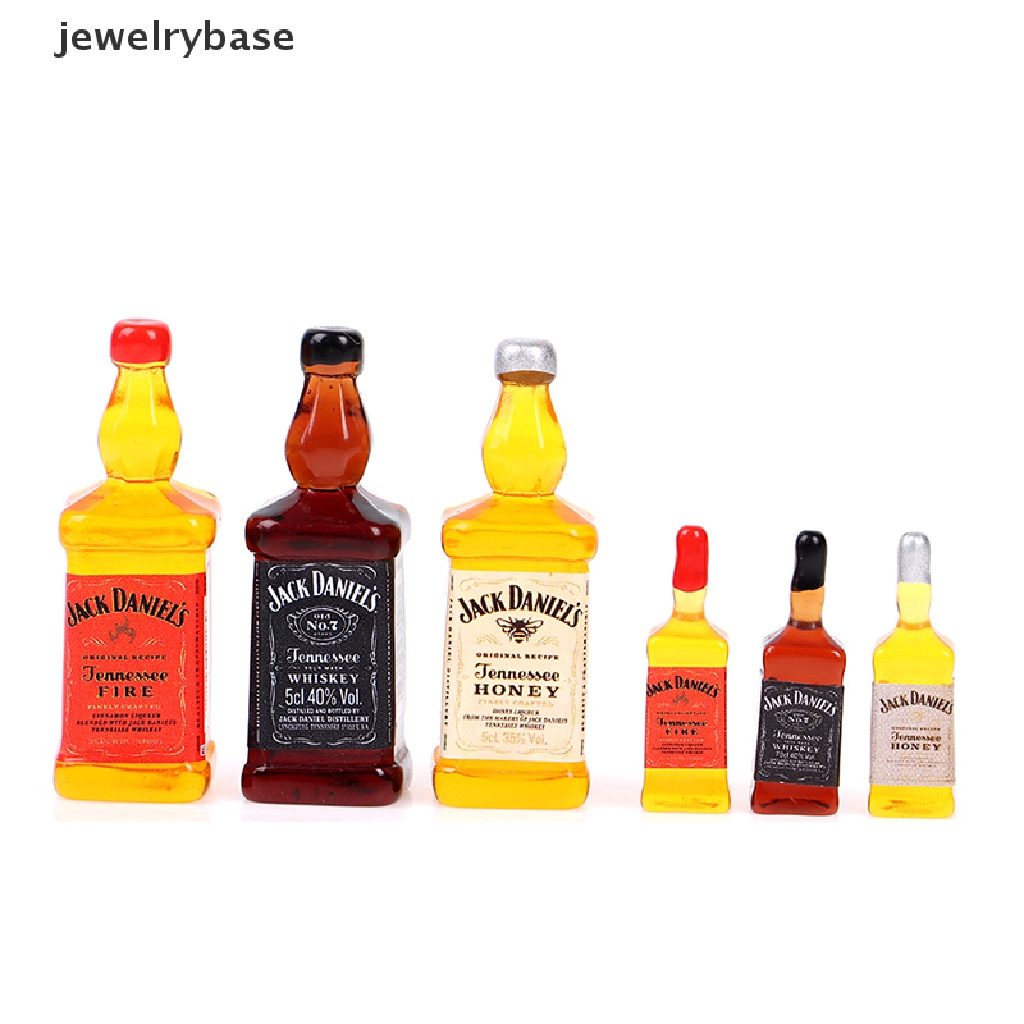 Base 2Pcs / Set Miniatur Botol Wiski Untuk Dekorasi Rumah Boneka