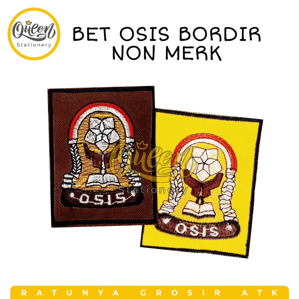 BET OSIS BORDIR NON MERK / LOGO OSIS / BET SERAGAM SEKOLAH