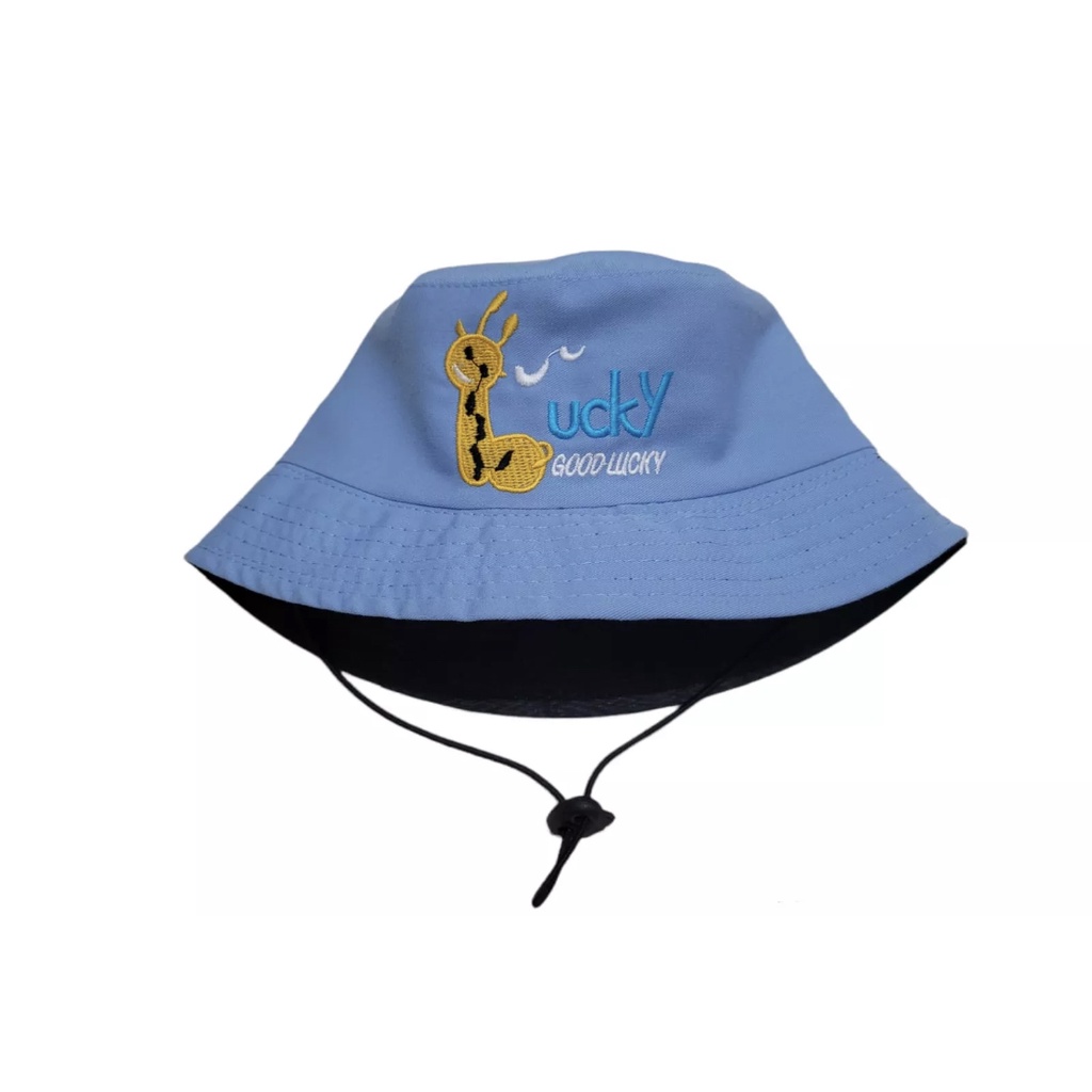 Topi Bucket Anak Bordir Jerapah Good Lucky / Bucket Anak