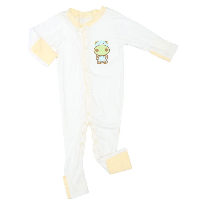 Imochi Sleepsuit Panjang - White Yellow Hippo