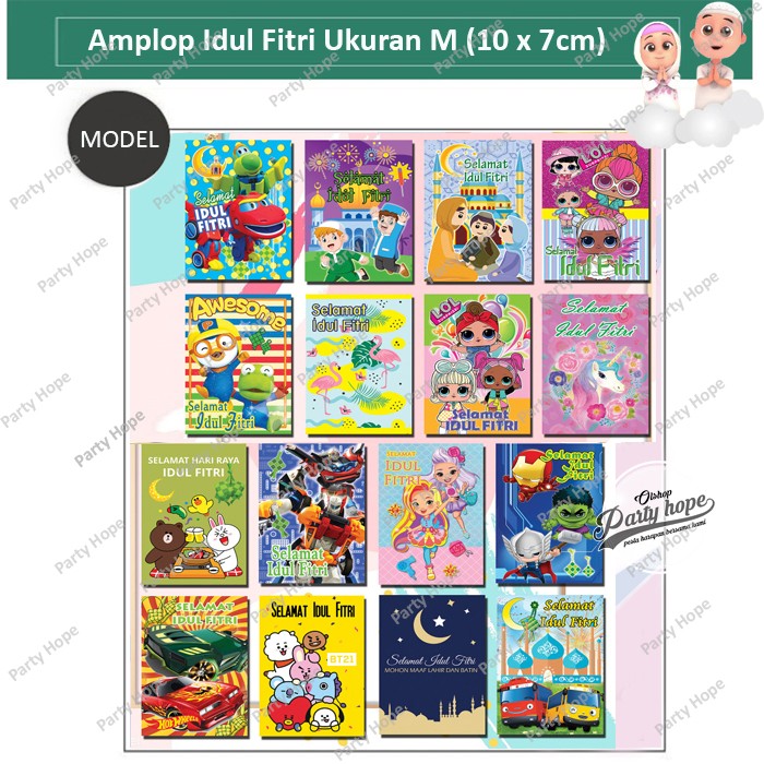 

Amplop lebaran idul fitri M / angpao idul fitri amplop karakter 10X7cm