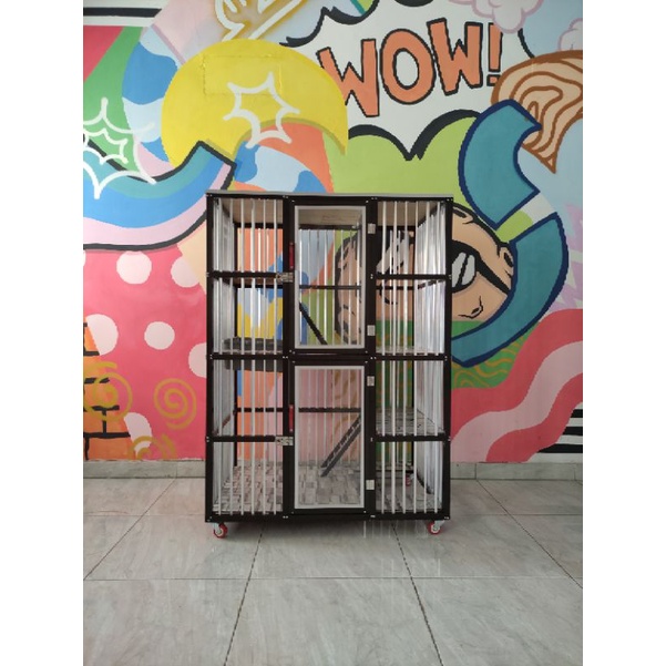 KANDANG KUCING ALUMUNIUM 2 KAMAR