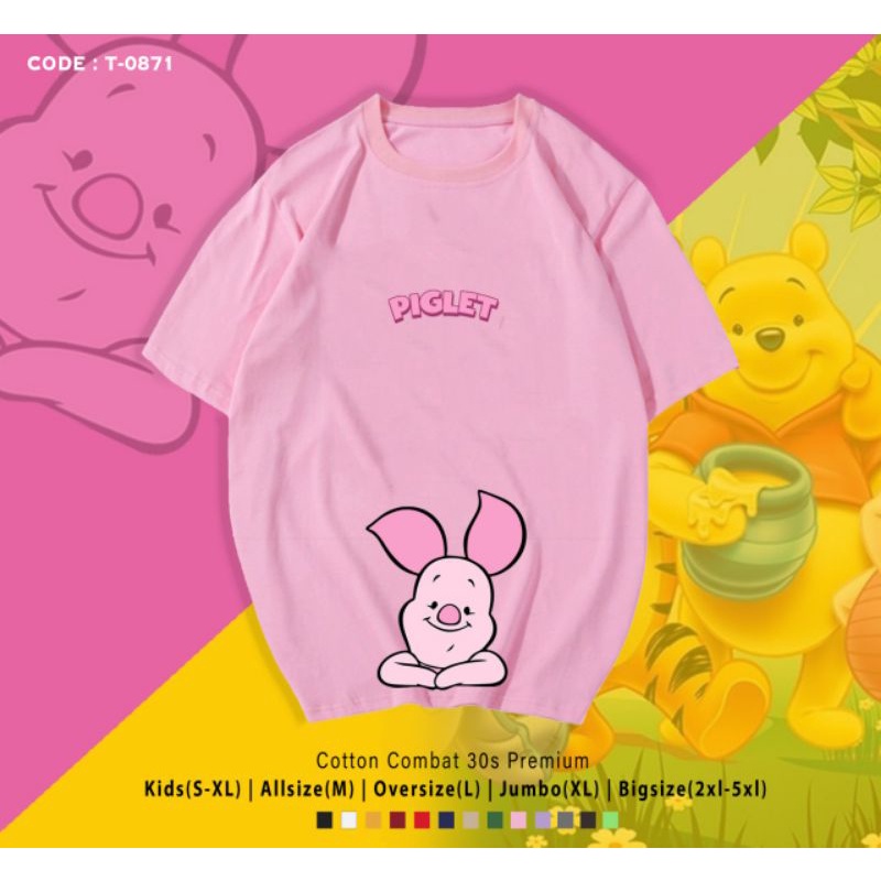 KAOS PIGLET KATUN PREMIUM/TSHIRT PIGLET BABI LUCU