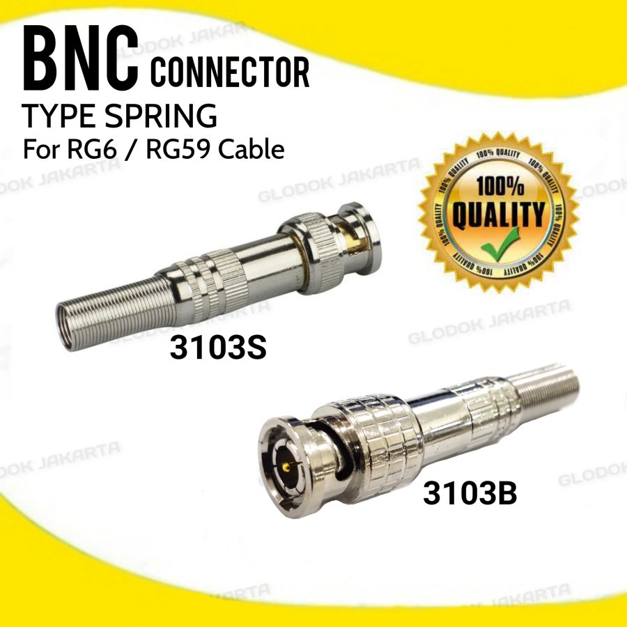 Jack BNC Male Connector Konektor BNC Model Baut / Spring