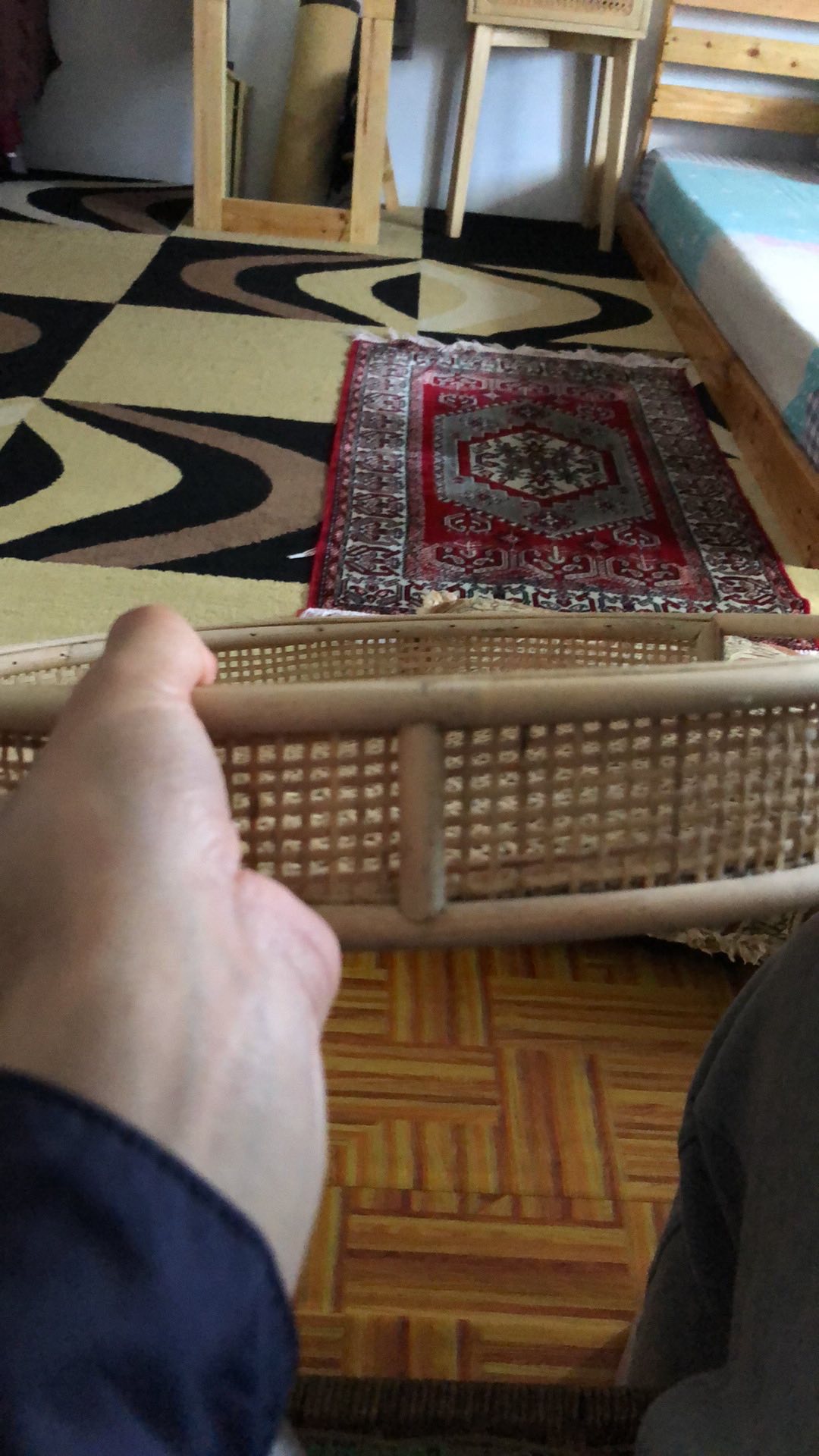 Nampan Baki Bulat Rotan Alami Murah